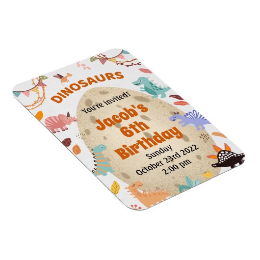Dinosaur Birthday Party with Large Dino Egg Magneet (Rechterzijde)