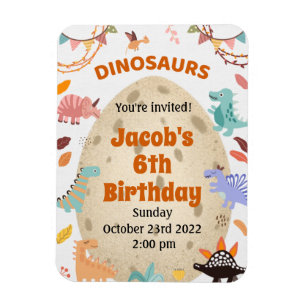 Dinosaur Birthday Party with Large Dino Egg Magneet