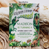 Dinosaur Birthday Patty Invitation Boy Safari Dino Kaart