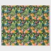 Dinosaur Birthday Personaliseer naam en leeftijdsc Cadeaupapier (Vlak)