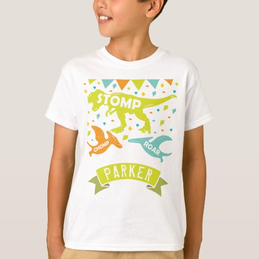 Dinosaur Birthday Personalized T-shirt (Voorkant)
