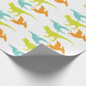 Dinosaur Birthday silhouette Cadeaupapier (Hoek)