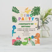 Dinosaur Birthday Simple Cute First Birthday Baby Kaart (Staand voorkant)