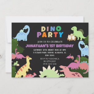 Dinosaur Birthday Simple Cute First Birthday Baby Kaart