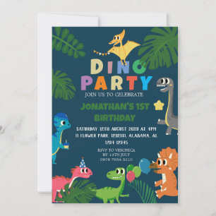 Dinosaur Birthday Simple First Birthday Baby Foto Kaart