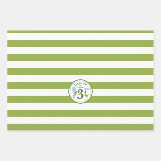 Dinosaur Birthday Specialized Wrapping Paper (Voorkant 2)