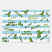Dinosaur Birthday Specialized Wrapping Paper (Voorkant)