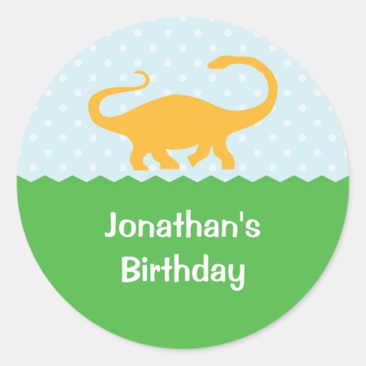 Dinosaur Birthday Sticker (Voorkant)