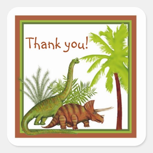 Dinosaur Birthday Stickers (Voorkant)