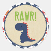 Dinosaur Birthday Stickers (Voorkant)