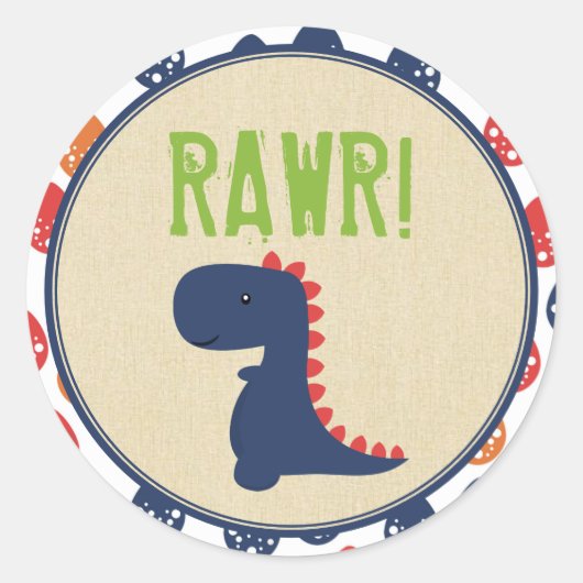 Dinosaur Birthday Stickers (Voorkant)
