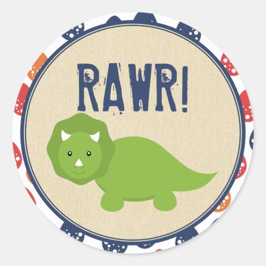 Dinosaur Birthday Stickers (Voorkant)