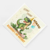 Dinosaur Birthday - Stomp Chomp Roar T-Rex Birthda Servet (Hoek)