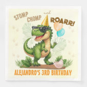 Dinosaur Birthday - Stomp Chomp Roar T-Rex Birthda Servet (Voorkant)