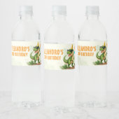 Dinosaur Birthday - Stomp Chomp Roar T-Rex Birthda Waterfles Etiket (Flessen)