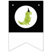 Dinosaur Birthday Stomp en Chomp Dino-thema groen Vlaggetjes (Tweede vlag)