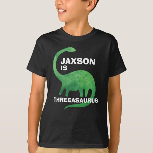Dinosaur Birthday T-shirt - Any Age - Naam toevoeg (Voorkant)