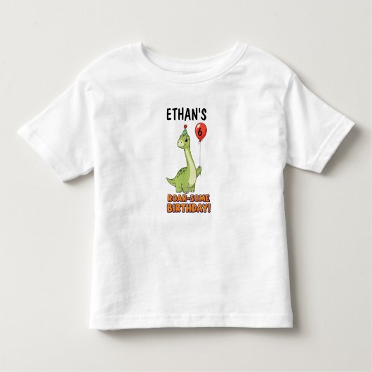 Dinosaur Birthday T-Shirt - Your Child's Custom  (Voorkant)