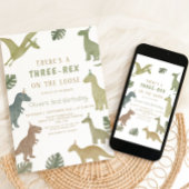 Dinosaur Birthday  Three Rex Boy Kaart