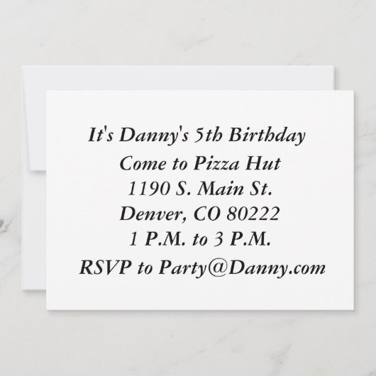 Dinosaur Birthday Uitnodiging (Achterkant)