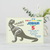 Dinosaur Birthday Uitnodiging (Staand voorkant)