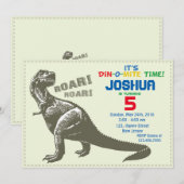 Dinosaur Birthday Uitnodiging (Voorkant / Achterkant)