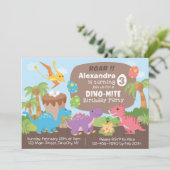 Dinosaur Birthday Uitnodiging (Staand voorkant)