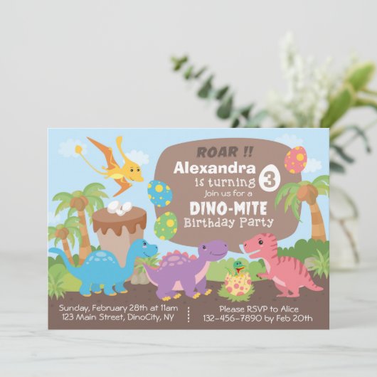 Dinosaur Birthday Uitnodiging
