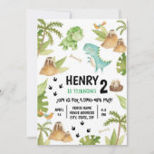 Dinosaur Birthday Uitnodiging (Voorkant)