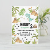 Dinosaur Birthday Uitnodiging (Staand voorkant)