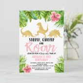 Dinosaur Birthday Uitnodiging (Staand voorkant)