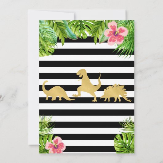 Dinosaur Birthday Uitnodiging (Achterkant)