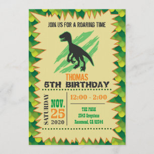 Dinosaur Birthday Uitnodiging