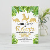 Dinosaur Birthday Uitnodiging (Staand voorkant)