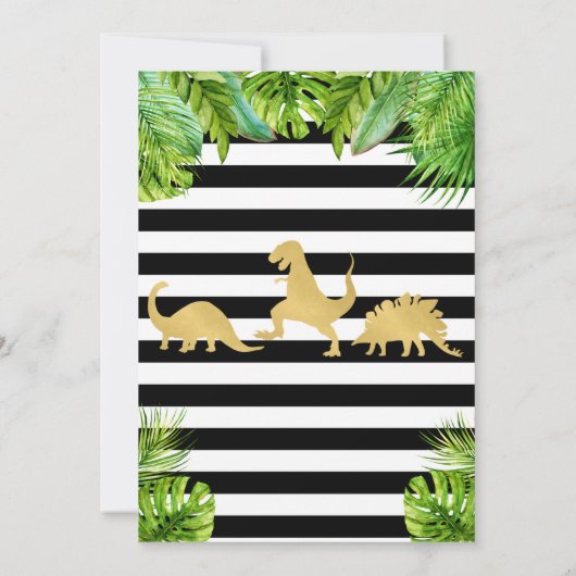 Dinosaur Birthday Uitnodiging (Achterkant)