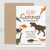 Dinosaur Birthday Uitnodiging (Voorkant / Achterkant)