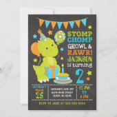 Dinosaur Birthday Uitnodiging (Voorkant)