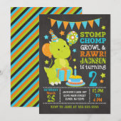 Dinosaur Birthday Uitnodiging (Voorkant / Achterkant)