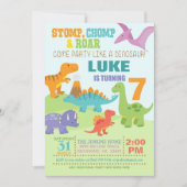 Dinosaur Birthday Uitnodiging (Voorkant)