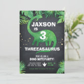 Dinosaur Birthday Uitnodiging (Staand voorkant)