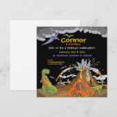 Dinosaur Birthday Uitnodiging (Voorkant / Achterkant)