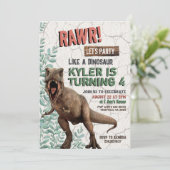 Dinosaur Birthday Uitnodiging (Staand voorkant)