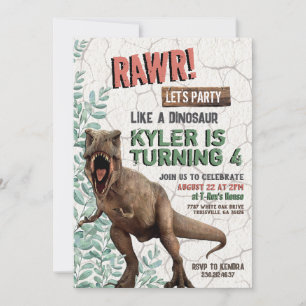 Dinosaur Birthday Uitnodiging