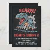 Dinosaur Birthday Uitnodiging (Voorkant / Achterkant)