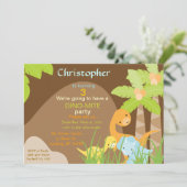 Dinosaur Birthday Uitnodiging (Staand voorkant)