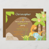 Dinosaur Birthday Uitnodiging (Voorkant / Achterkant)