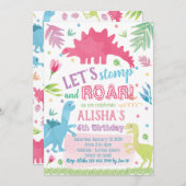 Dinosaur Birthday Uitnodiging (Voorkant / Achterkant)