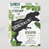 Dinosaur Birthday Uitnodiging (Voorkant / Achterkant)