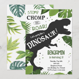 Dinosaur Birthday Uitnodiging