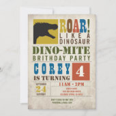 Dinosaur Birthday Uitnodiging (Voorkant)
